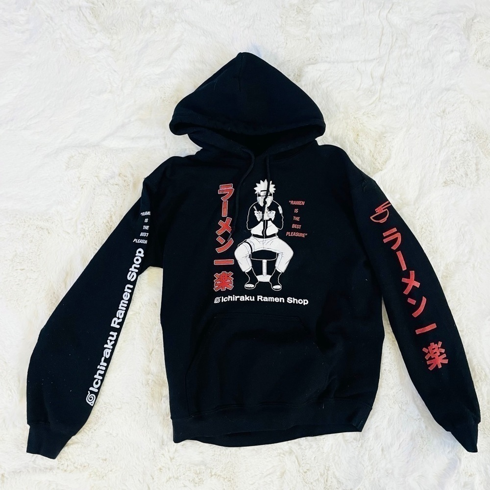 Naruto Shippuden Ichiraku Ramen Shop Black Graphic Anime Manga Pullover Hoodie